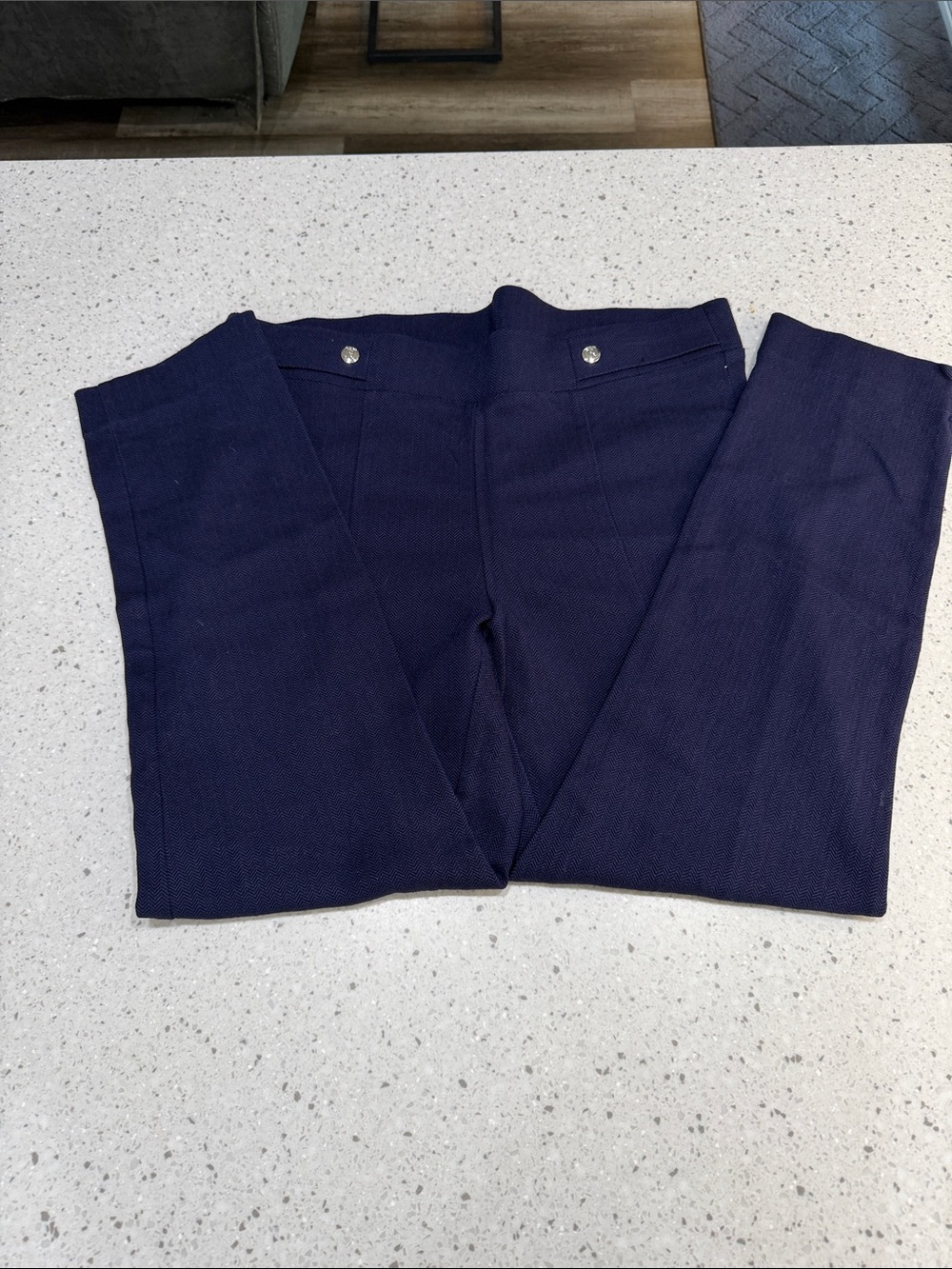 Rafaella Purple Herringbone Skirt with Branded Button
